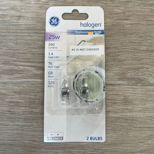 GE Halogen Bulb Lighting 2-Pin G8 Base T4 Quartz, 25W, (5)*(2-Packs) 10 Total Bu